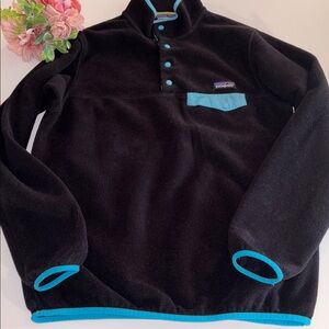 Patagonia Lightweight Synchilla Snap-T Fleece Pullover Black Size Large